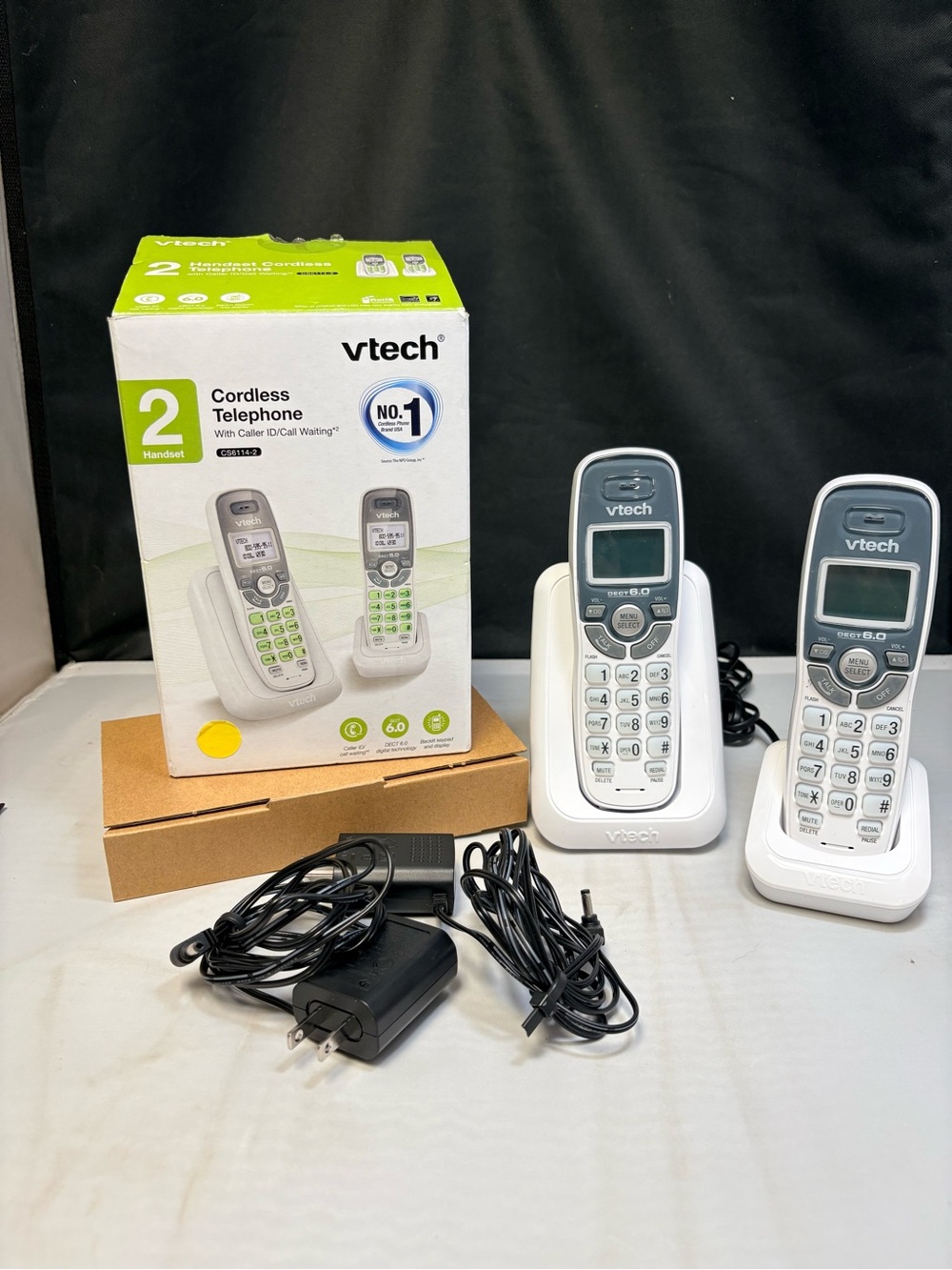 VTech Cordless Phone 2 Handset w/Caller ID, Call Waiting CS6114-2 DECT 6.0